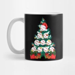 Baseball Lover Xmas Tree Lights Santa Baseball Christmas Mug